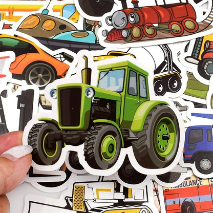 QTL Truck Stickers for Kids Boys Tractor Stickers for Water Bottles Easter Basket Stuffers Gifts for Kids Boys 50Pcs