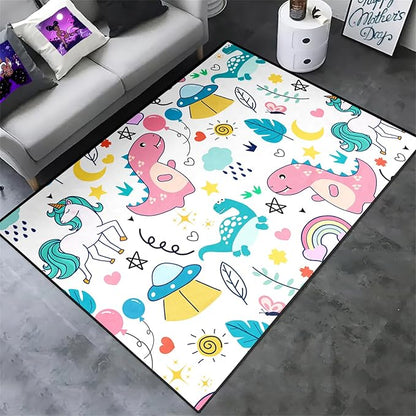 Dinosaur Rugs for Boys Bedroom - Dinosaur Room Decor for Boys Kids Area Rug Dinosaur Rug Boys Rugs for Bedroom Dinosaur Carpet Rugs Kids Play Rugs Cute Cartoon Dinosaur Decor,5'×7'