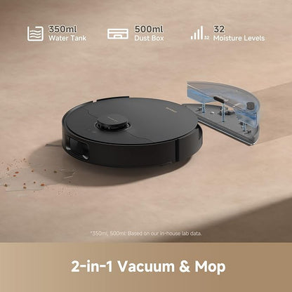 dreame D20 Plus Robot Vacuum and Mop, Detangling DuoBrush for Pet Hair | 13,000Pa Suction, Self-Emptying with 5L Dust Bag, LDS Mapping, App & Voice Control, Ideal for Hard Floors & Carpets