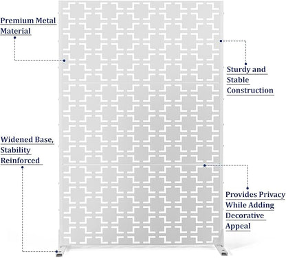 Outdoor Privacy Screen,72" H×47" W Metal Privacy Screen, Freestanding Privacy Fence Panels for Patio