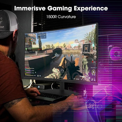 Sceptre Curved 27-inch Prime Gaming Monitor 1500R 100Hz HDMI X2 DisplayPort 1ms 100% sRGB, Build-in Speakers Machine Black 2025 (C275W-FW100T Series)