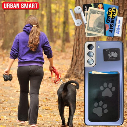 Phone Wallet - Adhesive Card Holder - Cell Phone Pouch - Stick on Lycra Pocket by Gecko - Carry Credit Cards and Cash