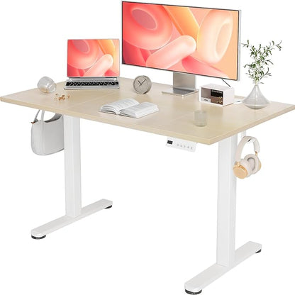 YDN 48 x 24 Inch Nature Electric Standing Desk | Adjustable Height, Sit Stand, Cable Management, Ergonomic, Home Office