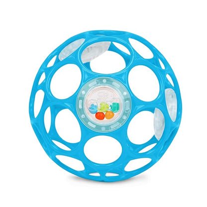 Bright Starts Oball Easy-Grasp Rattle BPA-Free Infant Toy in Blue, Age Newborn and up, 4 Inches
