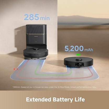 dreame D20 Pro Plus Robot Vacuum and Mop, Detangling DuoBrush for Pet Hair | 13,000Pa Suction, Corner Cleaning, 150-Day Auto-Empty with 5L Dust Bag, LDS Navigation, 5,200mAh Battery, App & Voice Control