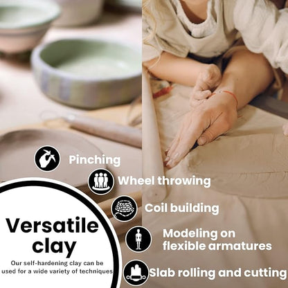 Old Potters Premium Air Dry Clay, White, 10 lbs, All Natural Modeling Clay. Ideal for Beginners and Advanced Sculptors.