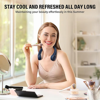 Morelax Neck Fan, USB Rechargeable Personal Fan,Hand Free Bladeless Portable Fans,4000 mAh, 3 Speeds,72 Air Faster softer 360° Cooling, Ultra Quiet,Gift Suitable for Home, Office, Travel, Sports
