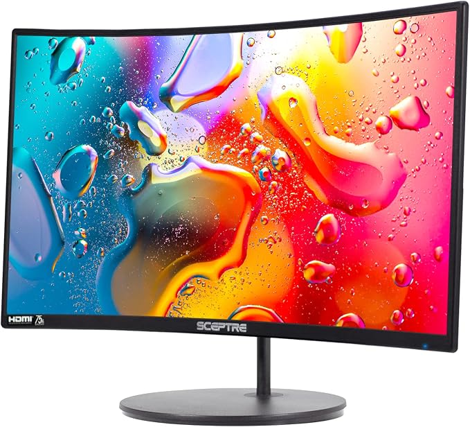 Sceptre Curved 24-inch Gaming Monitor 1080p R1500 98% sRGB HDMI x2 VGA Build-in Speakers, VESA Wall Mount Machine Black (C248W-1920RN Series)