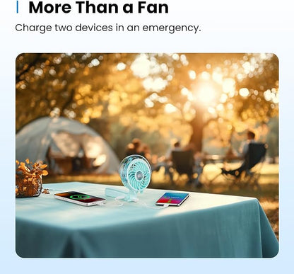 KIBEE Portable Misting Fan - 4000mAh Rechargeable, 50ml Water Tank, Foldable 180° Handheld with Mist Spray, 3-Speed Personal, Portable Charger for Travel, Outdoors, Makeup & More(Green)