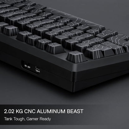Redragon K737 PRO Wireless 87 Keys Gasket Gaming Keyboard, 80% Premium CNC Aluminum Mechanical Keyboard, Hot-Swap South-Facing LED Socket, 5-Layer Noise Dampening, Side-Printed PBT Contour Line Keycap