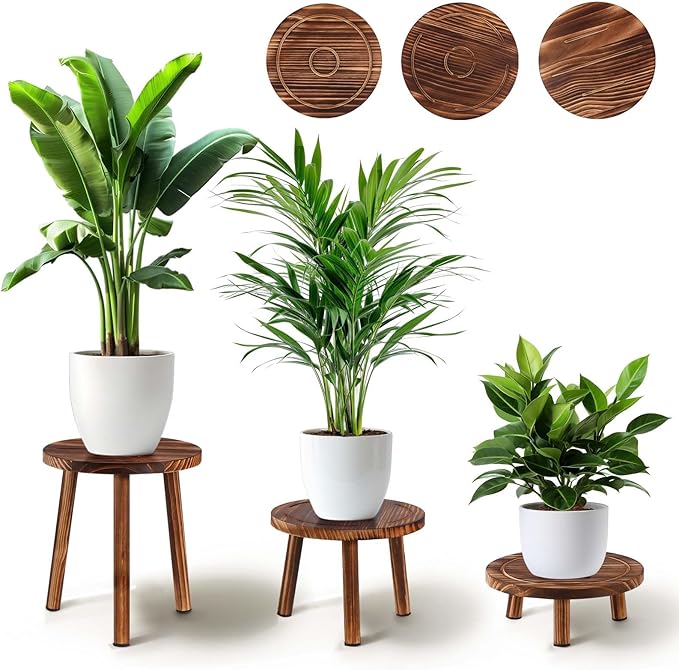 Plant Stand Indoor,3 Pcs Corner Plant Stand,Plant Shelf,Potting Bench,Suitable for Indoor and Outdoor Scenarios Such as Balcony,Living Room,Office,Small Corner Space and Courtyard.