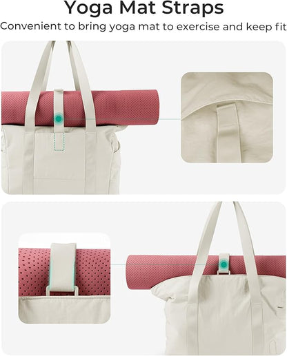 BAGSMART Tote Bag for Women, Tote Bag with Zipper Work Tote with Compartments Nurse Shoulder Hanbag for Travel, Gym