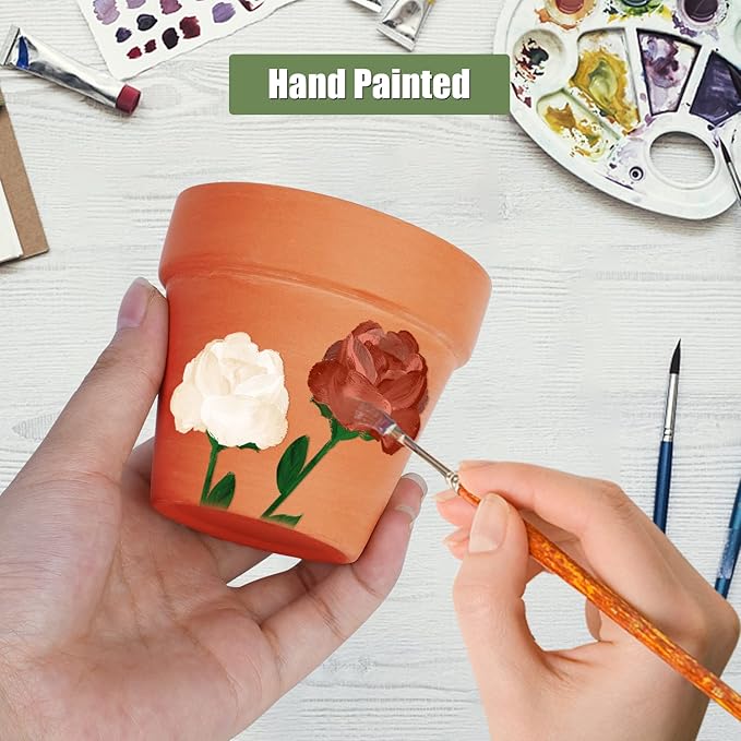 3 inch Plant Nursery pots Number of Items in a 20 Pack, with Drain, Succulent Seedling Planter, use with Indoor, windowsill, Terra Cotta red Flower pots Wedding Decoration Best Gift for Aunts