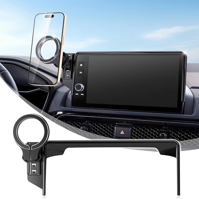 pop-tech Car Phone Holder for Honda CR-V HR-V 2023 2024 2025 2026: for MagSafe Magnetic Cell Phone Mount for HRV CRV Accessories 7/9 inch Screen - Touchscreen Cradles Strong Magnets for iPhone Samsung