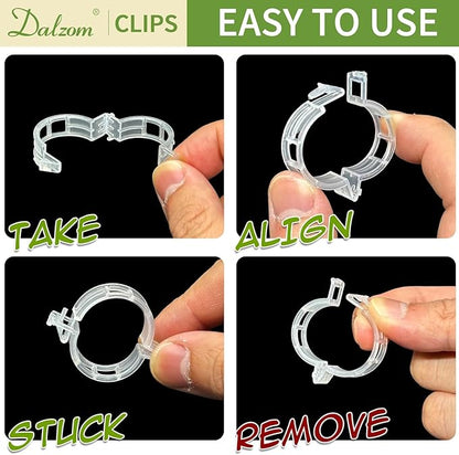 Dalzom® 300Pcs Tomato Clips, Plastic Trellis Clips Plant Support Clips, Plant Clips for Support, Grape Vine, Tomato Vine, Vegetables Plants, Garden Clips to Grow Upright Makes Plants Healthier