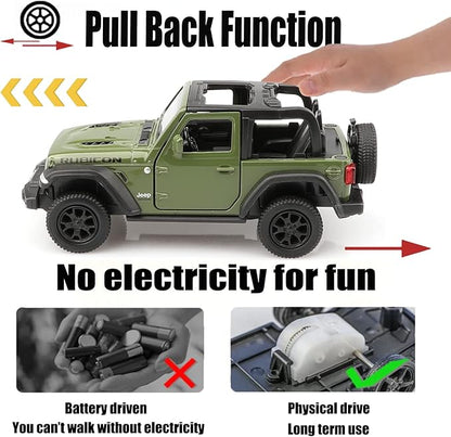 TOKAXI 1/36 Scale Jeep Wrangler Rubicon Diecast Car Models,Pull Back Vehicles Toy Cars,Cars Gifts for Boys Girls