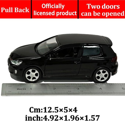 Model Car Volkswagen Golf GTI Toy Car 1/36 Metal Collect Car with Pull Back Toy Cars for Boys Children Gift(Black)