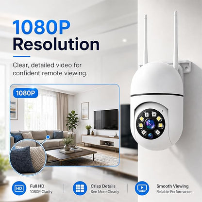 Hawkray Plug-In Indoor Security Camera, 1080P HD WiFi Cam, 360° Pan Tilt, 2.4&5GHz Dual Band, Color Night Vision, AI Human Detection, 2-Way Audio, 24/7 Recording, Smart Home Monitor for Baby Pet Elder