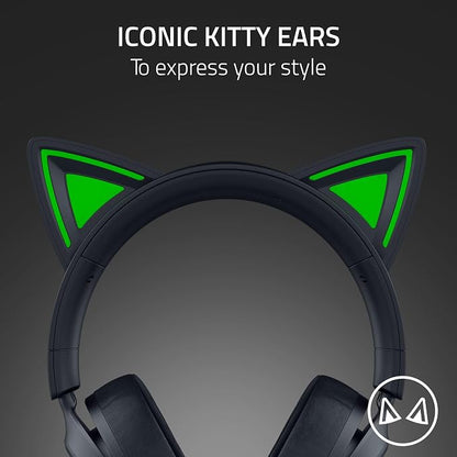 Razer Kraken Kitty V3 X Wired Gaming Headset, Kitty Ears, Black | HyperClear Cardioid Mic, 40 mm Drivers, 7.1 Surround Sound, Comfy Ear Cushions, Cross-Platform via 3.5mm PC, PS5, Xbox