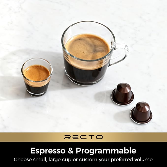 CHULUX RectoCafé Espresso Coffee Machine for Nespresso Original Pod, Gray | Extra Mini Design, 20 Bar Professional Italian Pump, Food-Grade Materials, Quiet with Low-Vibration Brewing for Home & Office
