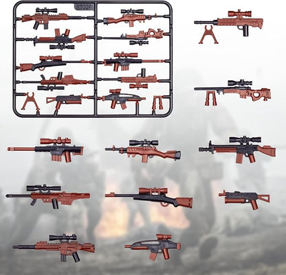 63 Pcs US Brown Toy Soldiers Figures,Toy Set, US Weapons Pack Military Army Battle, Toy Set Weapon Battle Building Blocks Compatible with Major Brand, 3 Years Old and up