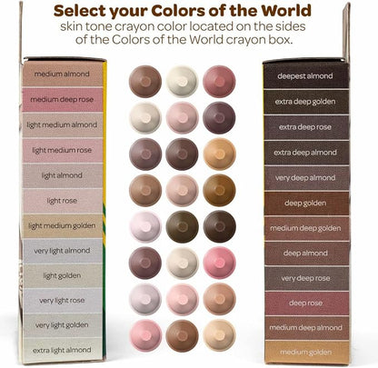 Crayola Bulk Crayon Set, Colors of The World, Multicultural Crayons, School Supplies, 6 Sets of 24 Colors (Pack of 8)