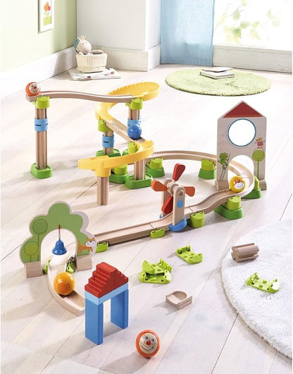 HABA Ball Track Columns Expansion 10 Piece Set - Elevate Your Kullerbu Ball Track Adventure - STEM Toys & Marble Run Building Sets for Kids Ages 2-6