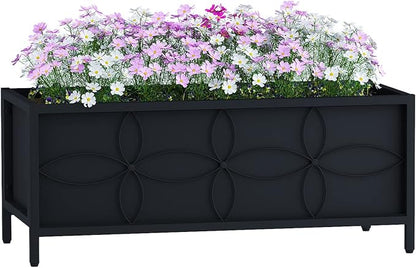 Zhongma Sturdy Raised Garden Bed with Inner Fabric Liners for Vegetables Flower, Planter Box for Backyard Patio Balcony. Inner Size: 33.85x14.17x11 inch
