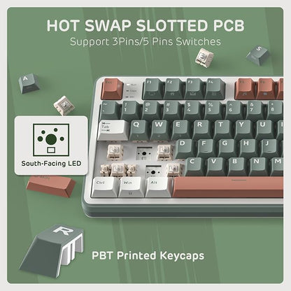 RK ROYAL KLUDGE S98 Wireless Mechanical Keyboard w/Smart Display & Knob | 96% Top Mount RGB Gaming Keyboard BT/2.4G/USB-C, 5-Layer Noise Dampening, Creamy Sound Pre-lubed Switch,Hot Swap, 98 Keys