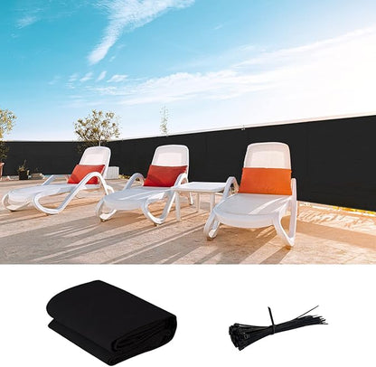 LOVE STORY Custom Size 2'6''x1' Black Balcony Privacy Screen,UV Block Privacy Fence Screen,90% Shield for Outdoor Pool Garden Apartment Railing