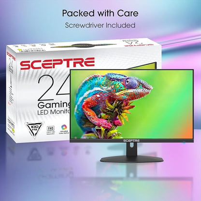 Sceptre Prime 24-inch Gaming Monitor 100Hz 1ms DisplayPort HDMI x2 100% sRGB AMD FreeSync Build-in Speakers, Eye Care Frameless Machine Black 2025 (E248W-FW100T) | 23.8 FHD, 1ms Blur Reduction, 100% Srgb, Dp1.2 Plus HDMI 2.0 X2, Built-in 2×2w Speakers,...