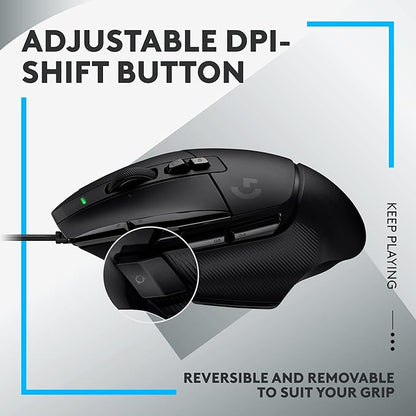 Logitech G502 X Wired Gaming Mouse - Black | Optical Switches, 13 Buttons, Infinite Scroll, PC/MacOS Compatible