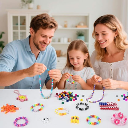 Dowsabel Pink Pony Beads Bulk 1000 Pcs 6x9mm, Large Hole Kandi Hair Beads for Braids Bracelets, DIY Friendship Bracelets Necklaces Jewelry Making Crafts and Gifts