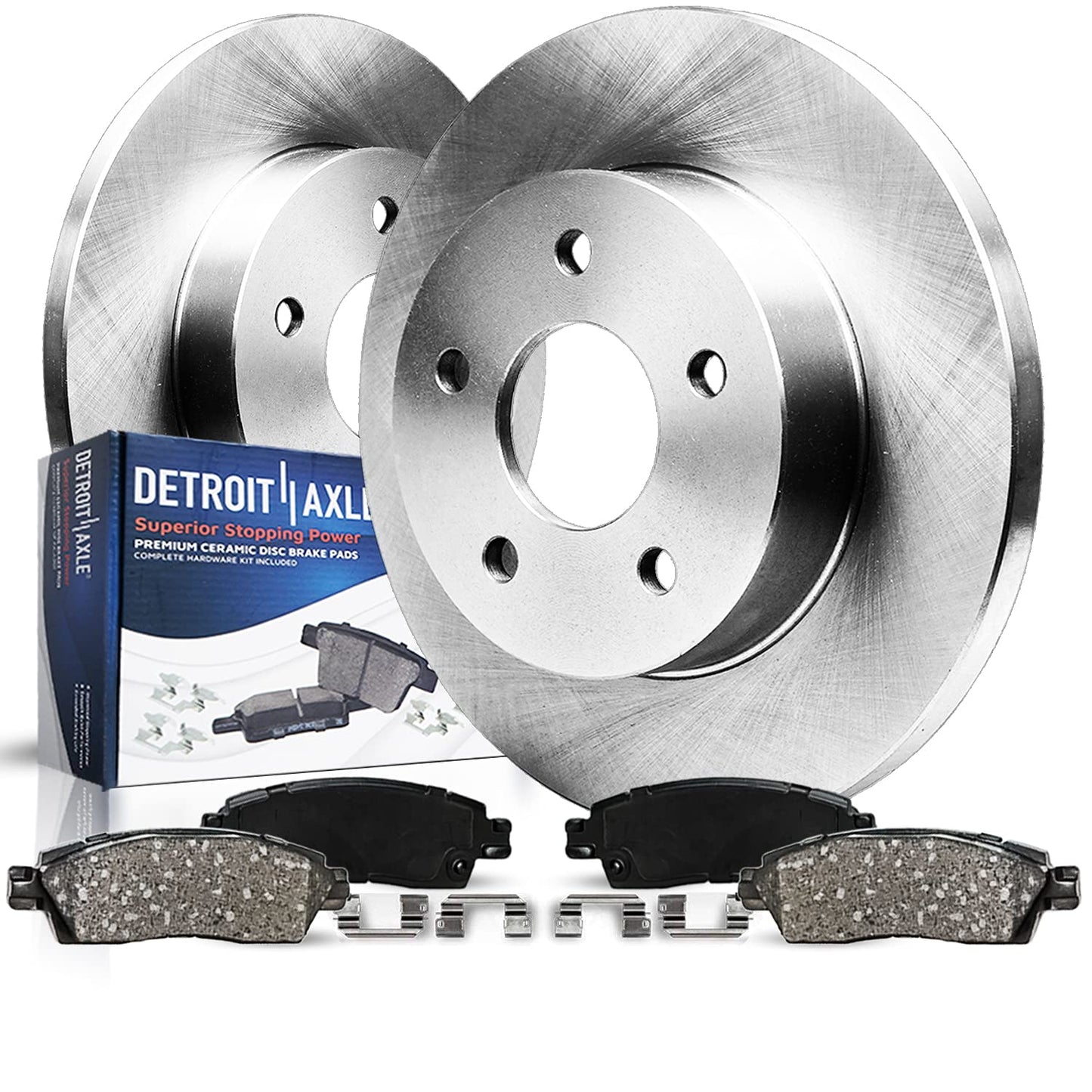 Detroit Axle - Rear Brake Kit for 1999-2004 Jeep Grand Cherokee 2000 2001 2002 2003 Disc Brake Rotors and Ceramic Brakes Pads w/