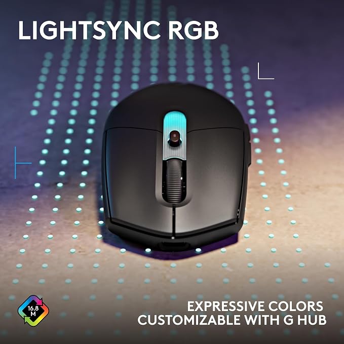 Logitech G305 X Superlight Wireless Gaming Mouse - Black | 59g Lightweight, 44K DPI, 678 IPS, Wireless 2.4 GHz/Bluetooth/USB-C, <170 hr Battery, 6 buttons, RGB, PC/Mac Compatible