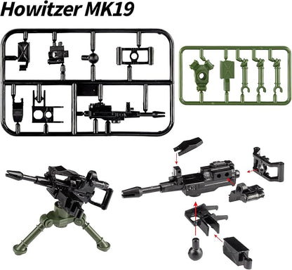 Toy Weapons Accessories Weapons Pack Military U.S 5 Types Heavy Weaponry Toys Military Equipment Battle Blocks Bricks Compatible with Major Brand, 3 Years Old and up