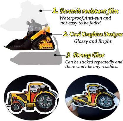 QTL Truck Stickers for Kids Boys Tractor Stickers for Water Bottles Easter Basket Stuffers Gifts for Kids Boys 50Pcs