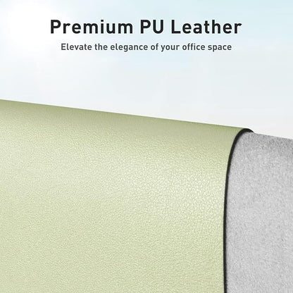 Aothia Leather Desk Pad Protector, Office Desk Mat, Large Mouse Pad, Non-Slip PU Leather Desk Blotter, Laptop Desk Pad, Waterproof Desk Writing Pad for Office and Home (48"x17", Grass Green)