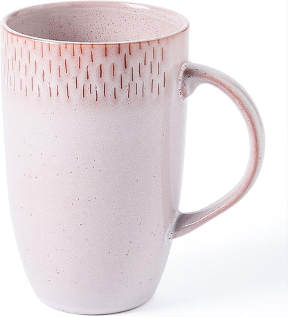 22oz Oversized Heavyweight Ceramic Coffee Mug, Large (Pink) | 22oz Extra Large, Oversized Heavyweight Ceramic, Reactive Glaze, Microwave & Dishwasher Safe, Prop 65 Compliant, Gift Box