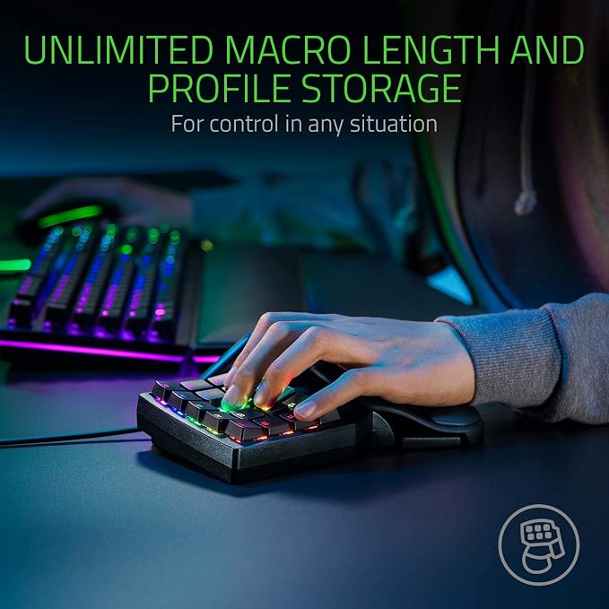 Razer Tartarus Pro Gaming Keypad: Analog-Optical Key Switches - Rapid Trigger - Adjustable Actuation - 32 Programmable Keys - Customizable Macros - Chroma RGB Lighting - Classic Black | Rapid Trigger, Adjustable Actuation, 32 Programmable Keys, Customi...