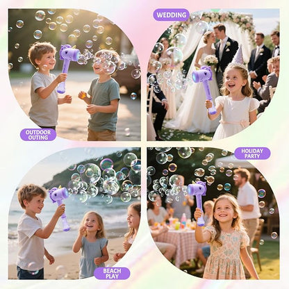 Unicorn Automatic Bubble Wand,Fully Automatic Bubble Machine Wand Toy,Suitable for 3-8 Years Old Toddler Outdoor Play,Cute Summer Toy, Perfect Easter, for Little Girls and Boys (Purple)
