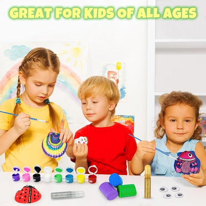 Nicmore Seashell Painting Kit for Party: 10-Minute Setup & 2-Hour Focused Creative Play - Quick-Dry & Mess-Free - Birthday Gift & Group Activities for Kids Age 3-12 Year Old