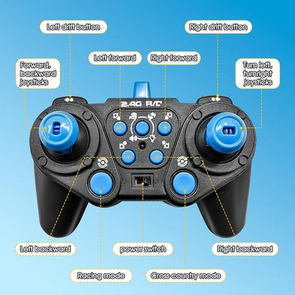 Gesture Sensing RC Stunt Car - Boys Toys Age 6-12, 4WD Hand Controlled Remote Control Drift Twist Offroad 360° Rotation Car with Light & Music, Cool Birthday Presents and Ideas Gifts for Kids Blue