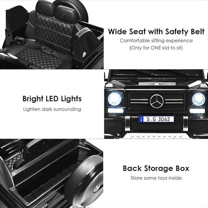 Costzon Ride on Car, Licensed Mercedes-Benz Maybach, 12V Battery Powered Vehicle Toy w/ 2 Motors, Remote Control, 3 Speeds, Lights, Horn, Music, Aux, Storage, Truck, Electric Car for Kids (Black)