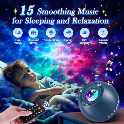 One Fire 360 Game Lights Galaxy Projector Gaming Accessories Gaming Room Decor Green Star Bluetooth Speaker+15 White Noise Man Cave Accessories Cool Gifts for Men Birthday Gift Cool Stuff for Teen Boy