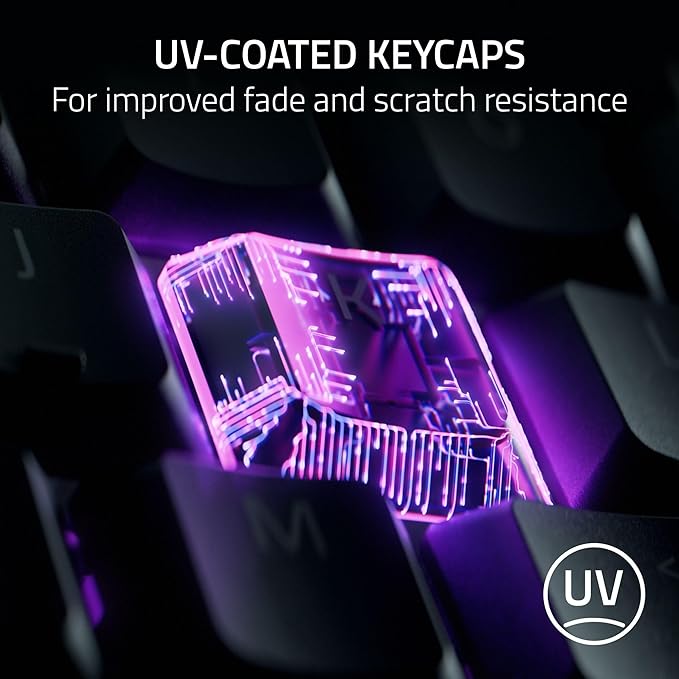 Razer Ornata V3 TKL Gaming Keyboard, Low-Profile Keys, Black | Mecha-Membrane Switches, UV-Coated Keycaps, Backlit Media Keys, 8-Zone RGB Lighting, Spill-Resistant, Magnetic Wrist Rest