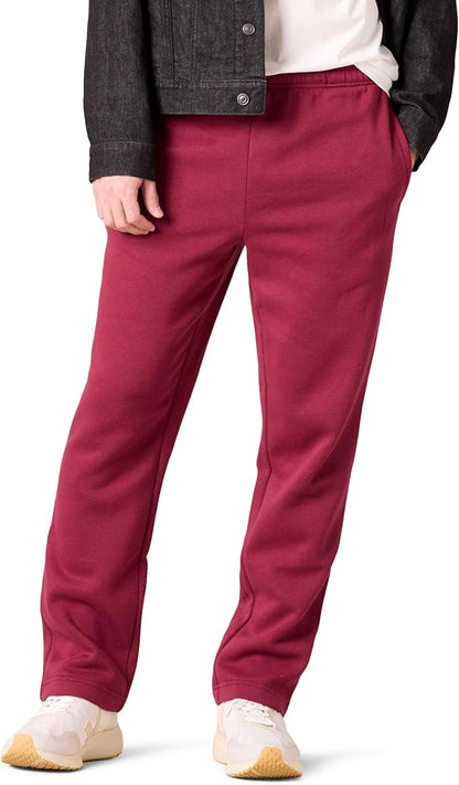 Amazon Essentials Men's Relaxed Straight Leg Fleece Open Bottom Sweatpant (Available in Big & Tall)