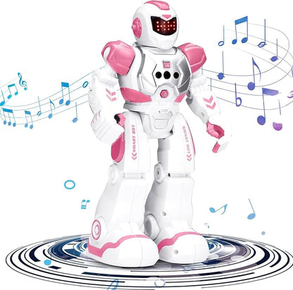 KingsDragon Robots Toy for Kids, RC Gesture Sensing Toy, Interactive Walking Singing Dancing Robot Birthday Presents for Boys Girls Age 6 7 8 9 Years Old,Pink