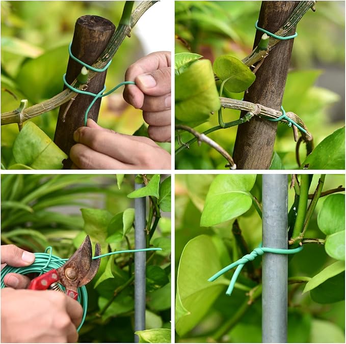 YDSL 66 Feet Soft Plant Tie, Green Twist Garden Ties for Plants, Office Organization and Home(Diameter - 2.5MM)