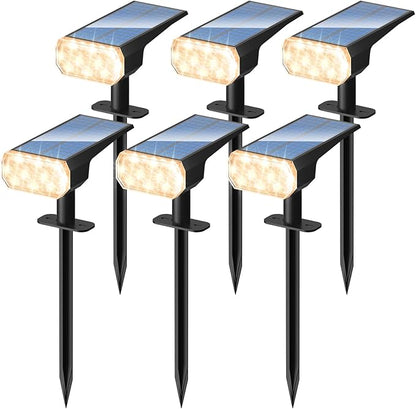 DINGLILIGHTING Waterproof Solar Lights Outdoor: IP65 Led Spot Light Decorations for Garden - 3 Lighting Modes Solar Powered for Yard - Dust to Dawn Uplighting Landscape Pathway Drive Patios 6PC Warm